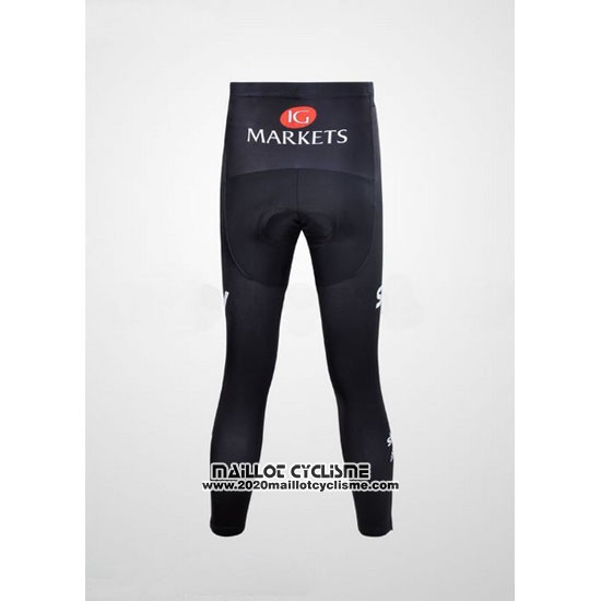 2012 Maillot Ciclismo Sky Noir et Azur Manches Longues et Cuissard